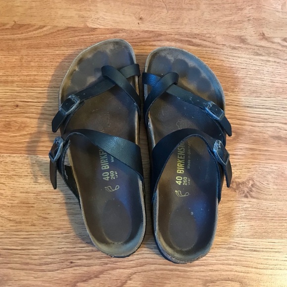 Birkenstock | Shoes | Birkenstock Mayari Black Buckle Sandals Eu4 | Poshmark